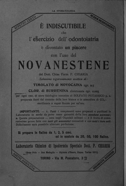 La stomatologia periodico mensile