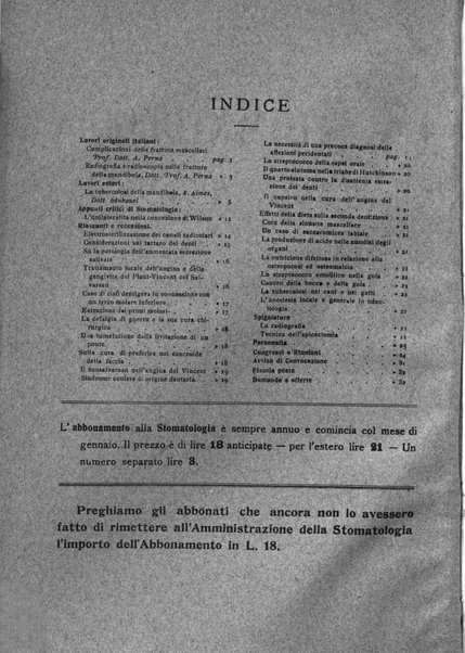 La stomatologia periodico mensile