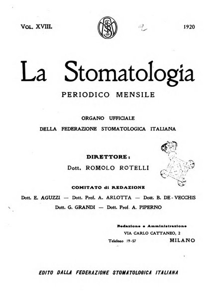 La stomatologia periodico mensile