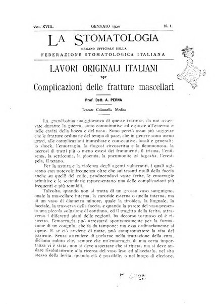 La stomatologia periodico mensile