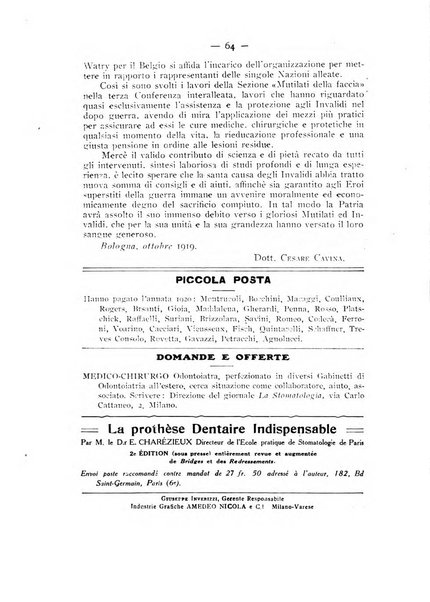 La stomatologia periodico mensile