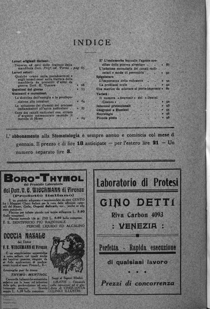 La stomatologia periodico mensile