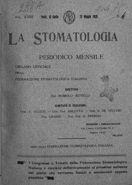 La stomatologia periodico mensile