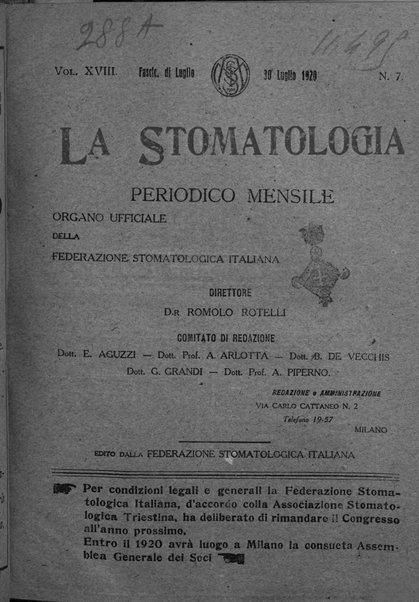 La stomatologia periodico mensile