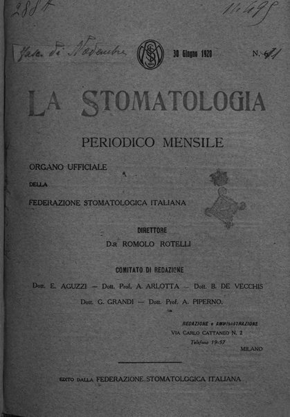 La stomatologia periodico mensile