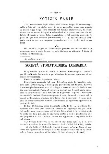 La stomatologia periodico mensile