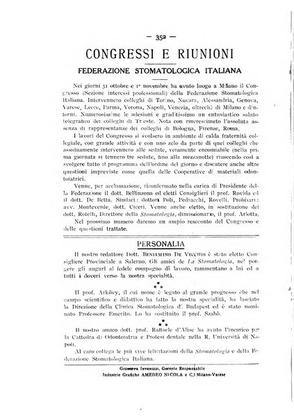 La stomatologia periodico mensile