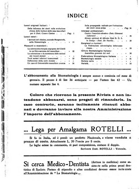 La stomatologia periodico mensile