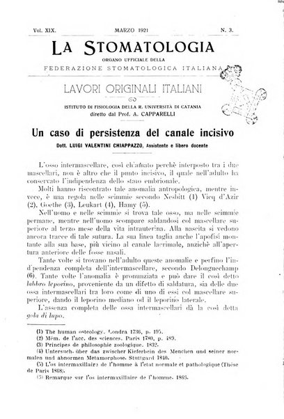 La stomatologia periodico mensile