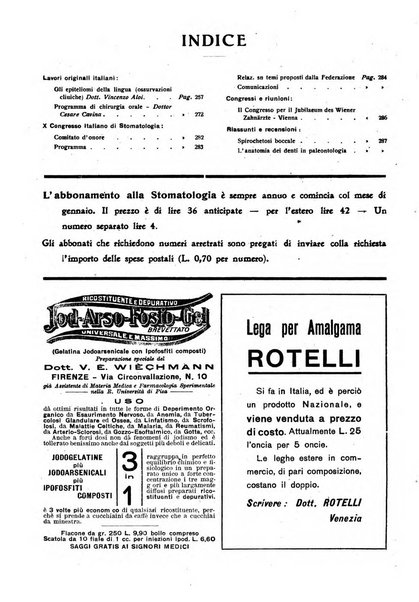 La stomatologia periodico mensile