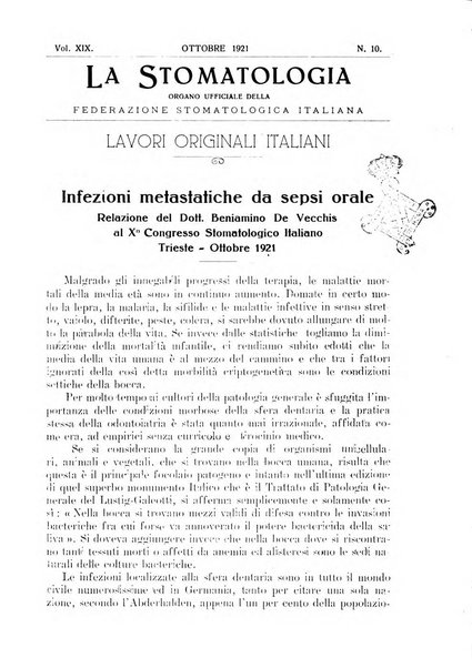 La stomatologia periodico mensile