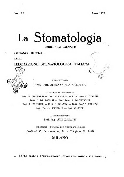 La stomatologia periodico mensile