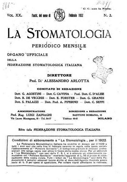 La stomatologia periodico mensile