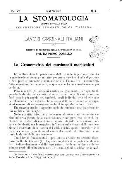 La stomatologia periodico mensile