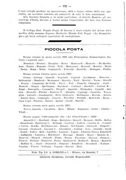 La stomatologia periodico mensile