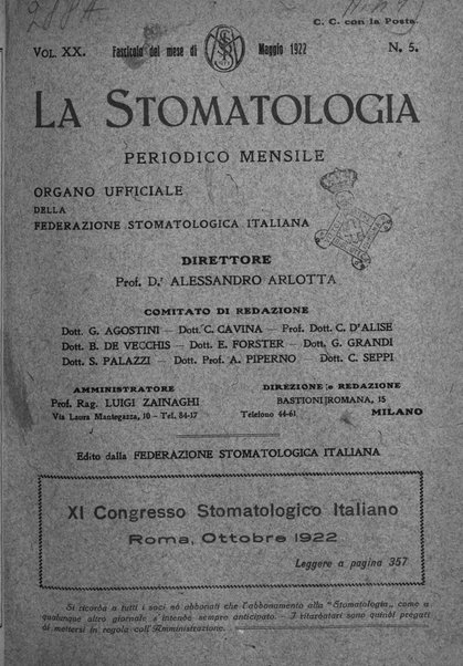 La stomatologia periodico mensile