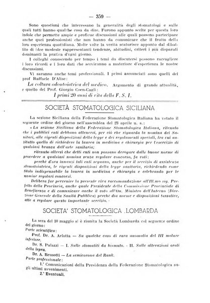 La stomatologia periodico mensile