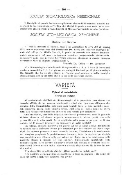 La stomatologia periodico mensile