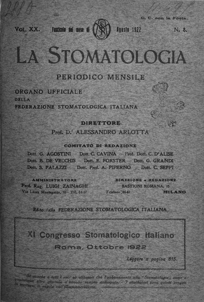 La stomatologia periodico mensile