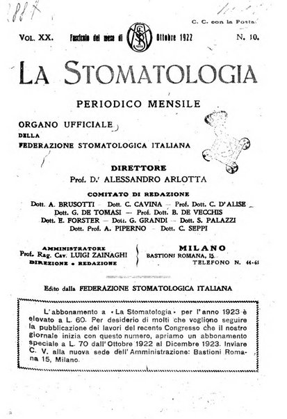 La stomatologia periodico mensile