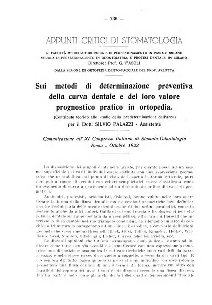 La stomatologia periodico mensile