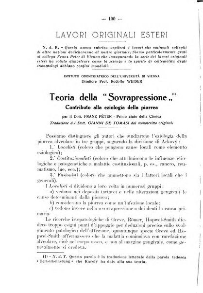 La stomatologia periodico mensile