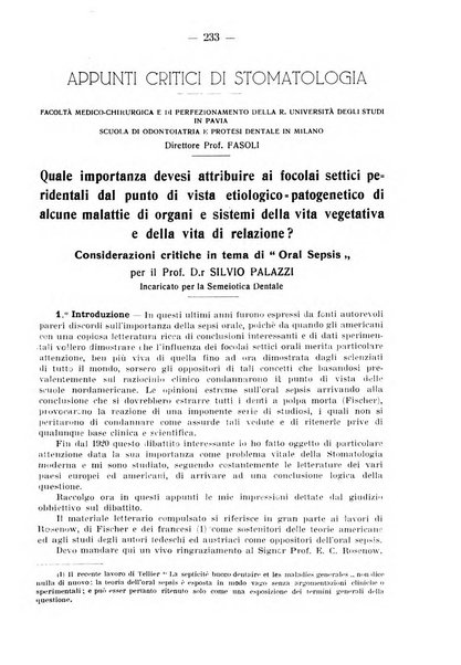 La stomatologia periodico mensile