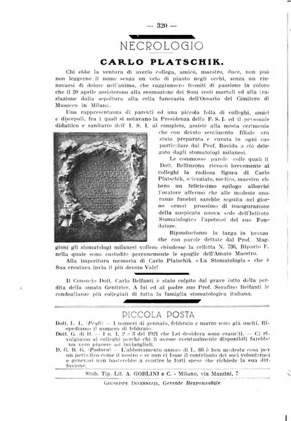 La stomatologia periodico mensile