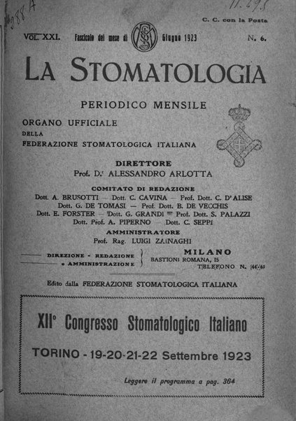 La stomatologia periodico mensile