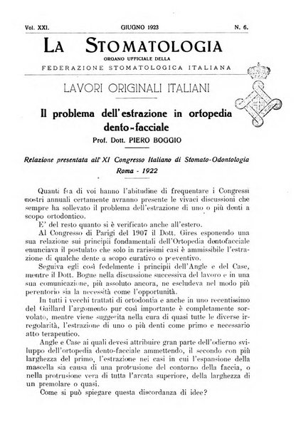 La stomatologia periodico mensile