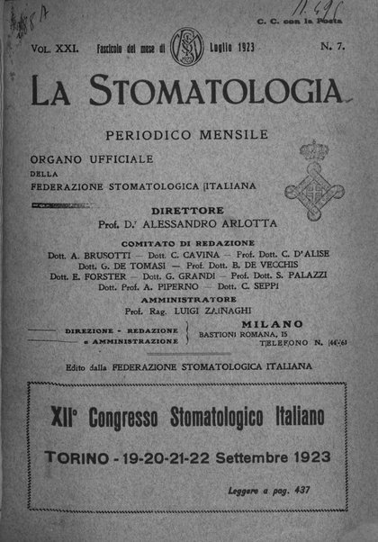 La stomatologia periodico mensile