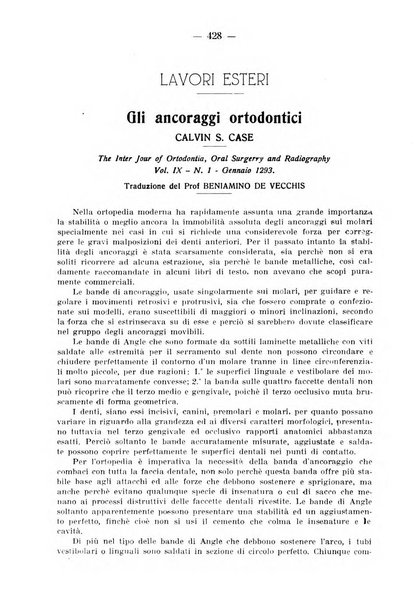 La stomatologia periodico mensile