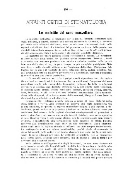 La stomatologia periodico mensile