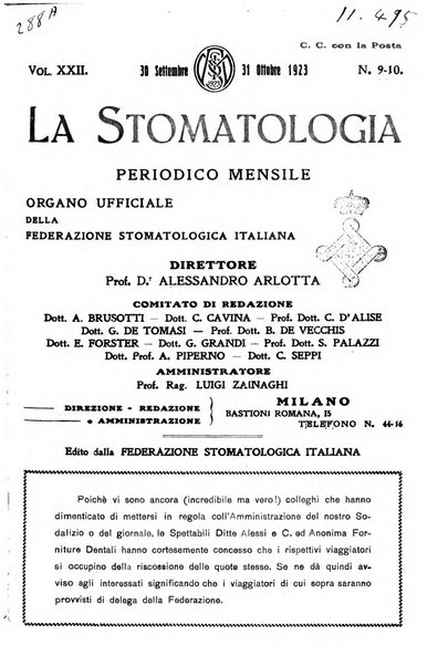 La stomatologia periodico mensile