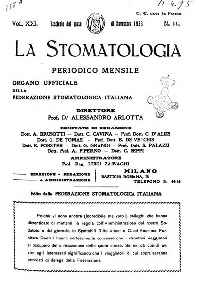 La stomatologia periodico mensile