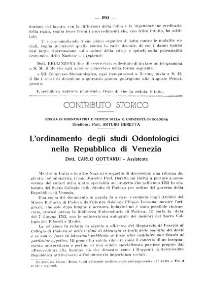 La stomatologia periodico mensile