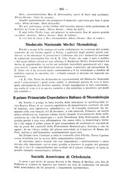 La stomatologia periodico mensile