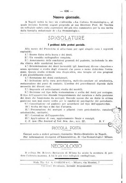 La stomatologia periodico mensile