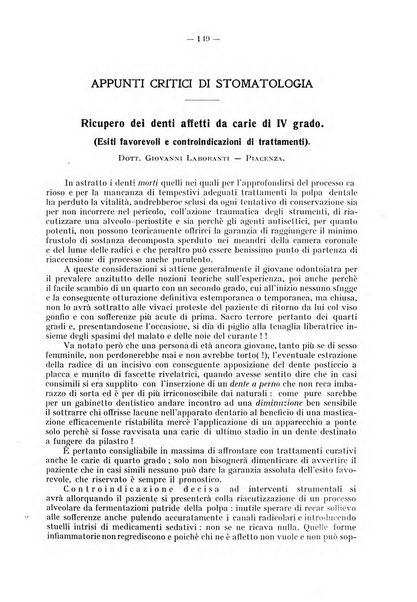 La stomatologia periodico mensile