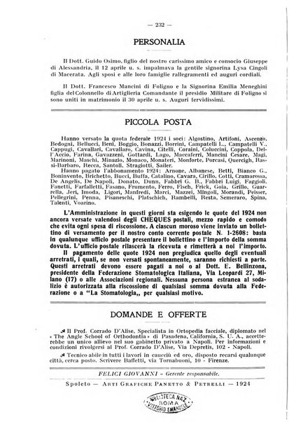 La stomatologia periodico mensile