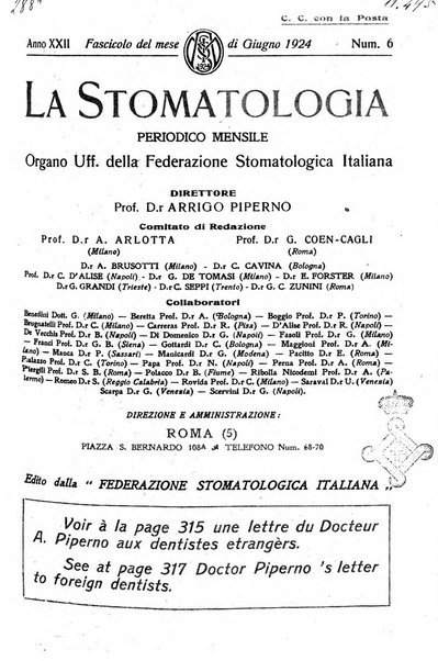 La stomatologia periodico mensile