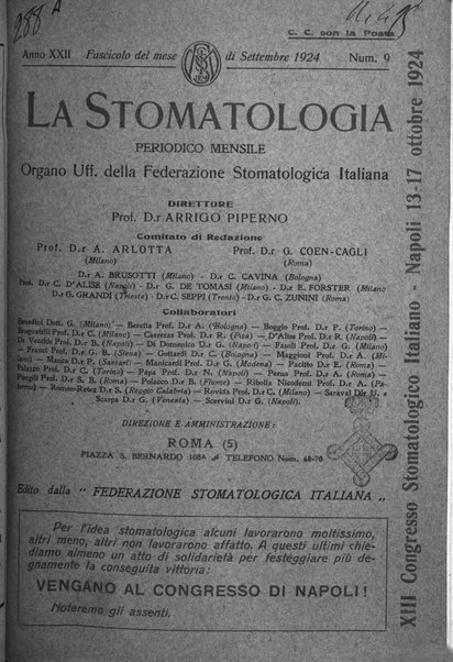 La stomatologia periodico mensile