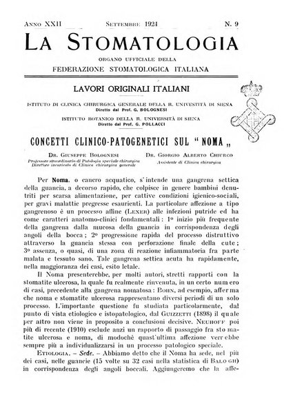 La stomatologia periodico mensile