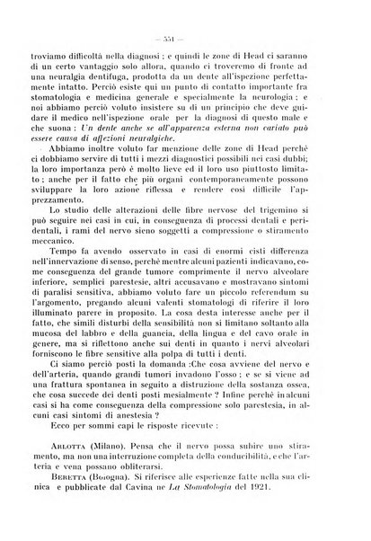 La stomatologia periodico mensile