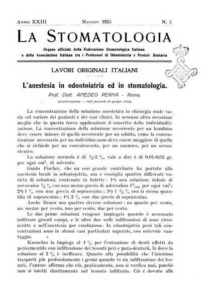 La stomatologia periodico mensile