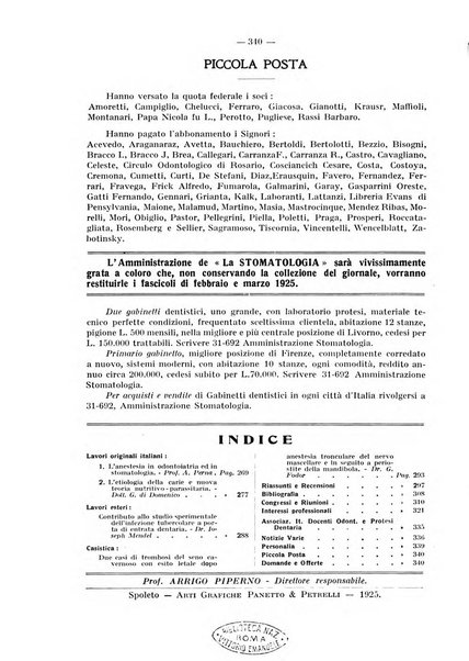 La stomatologia periodico mensile