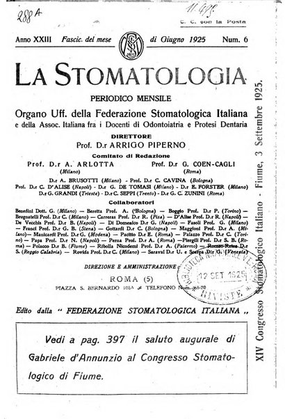 La stomatologia periodico mensile