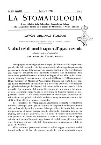 La stomatologia periodico mensile