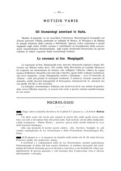 La stomatologia periodico mensile