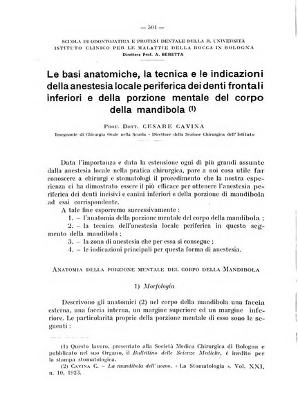 La stomatologia periodico mensile